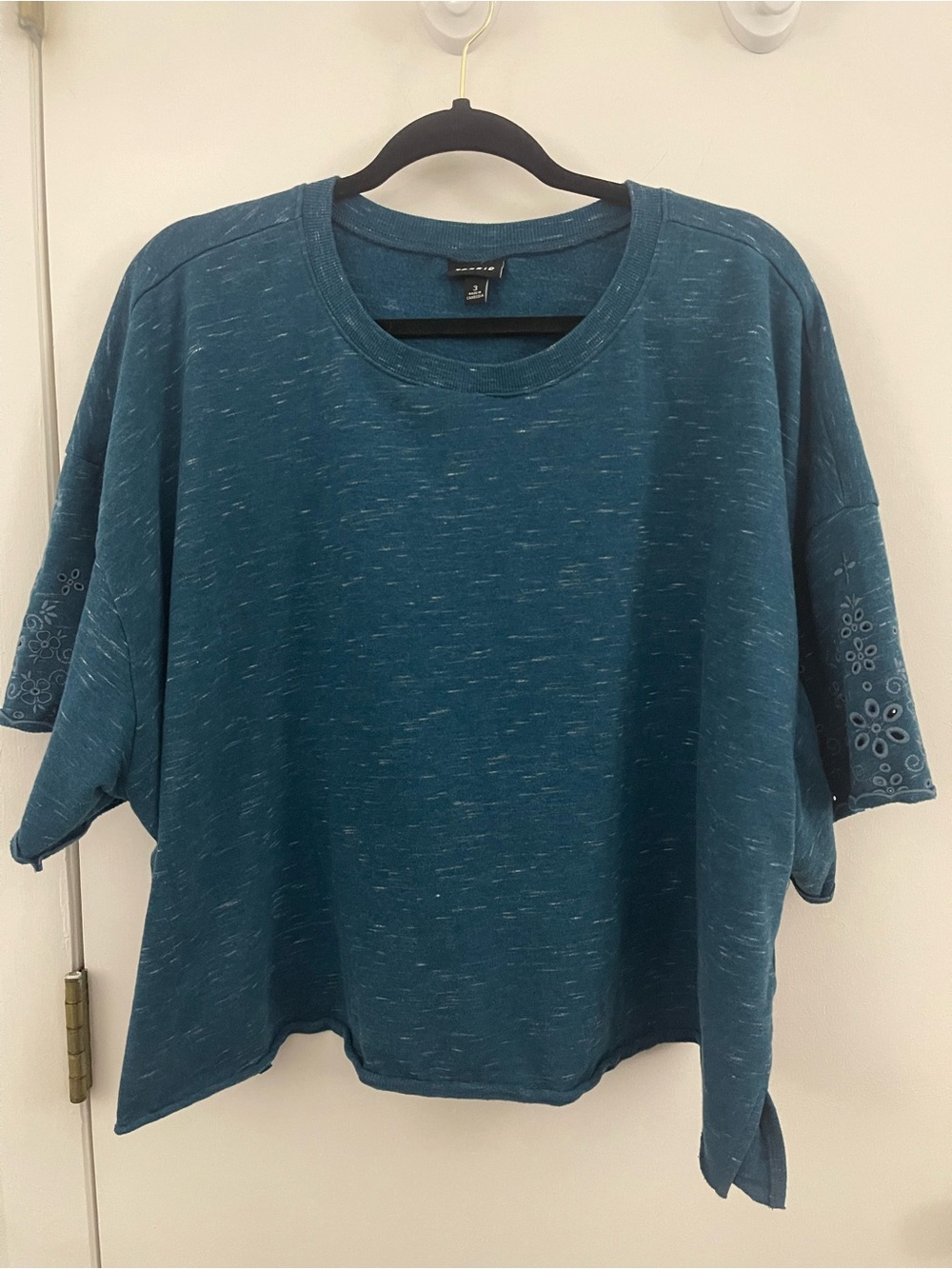 Relaxed Teal Short-Sleeve Women's Top